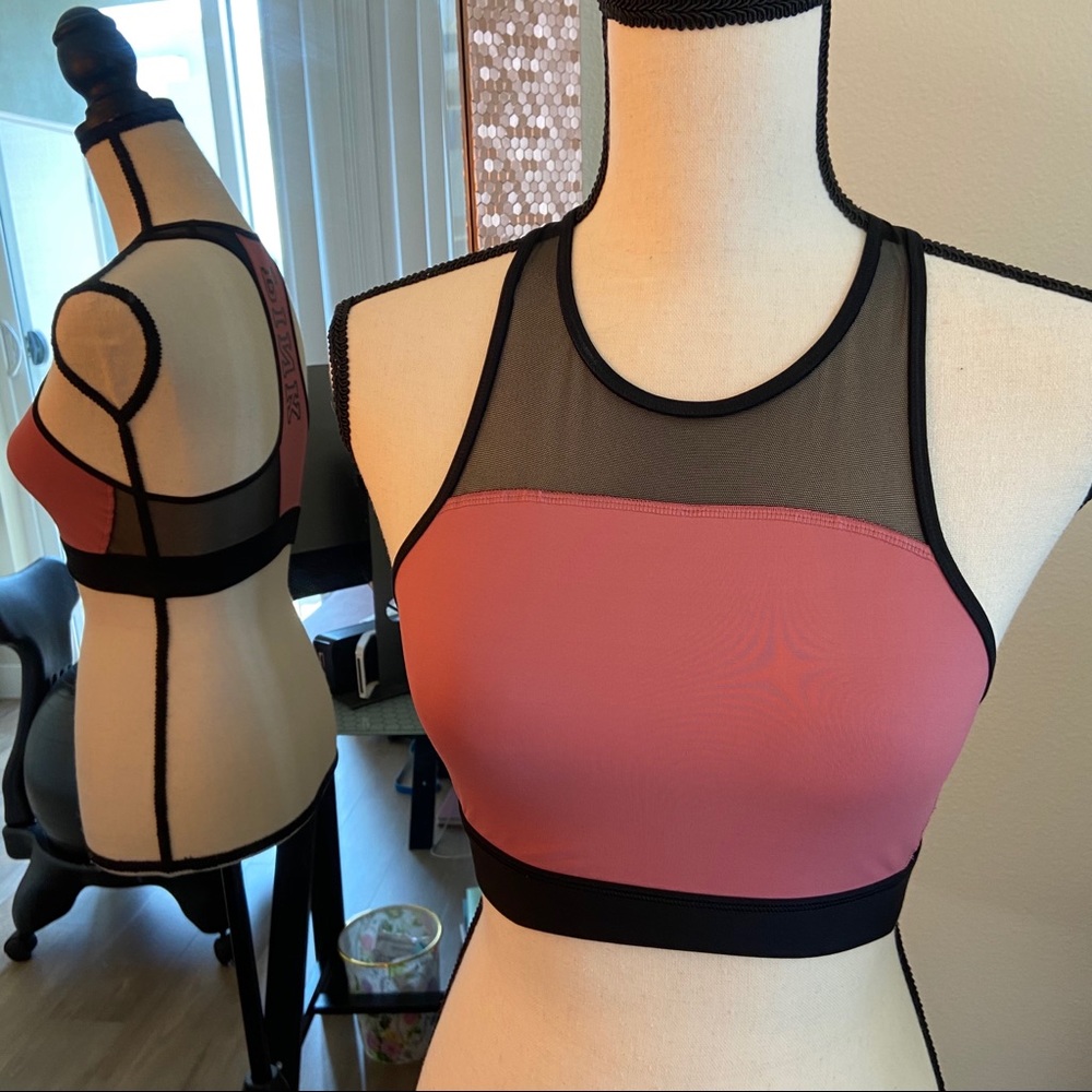 Pink VS Rose Racerback Mesh Sports Bra